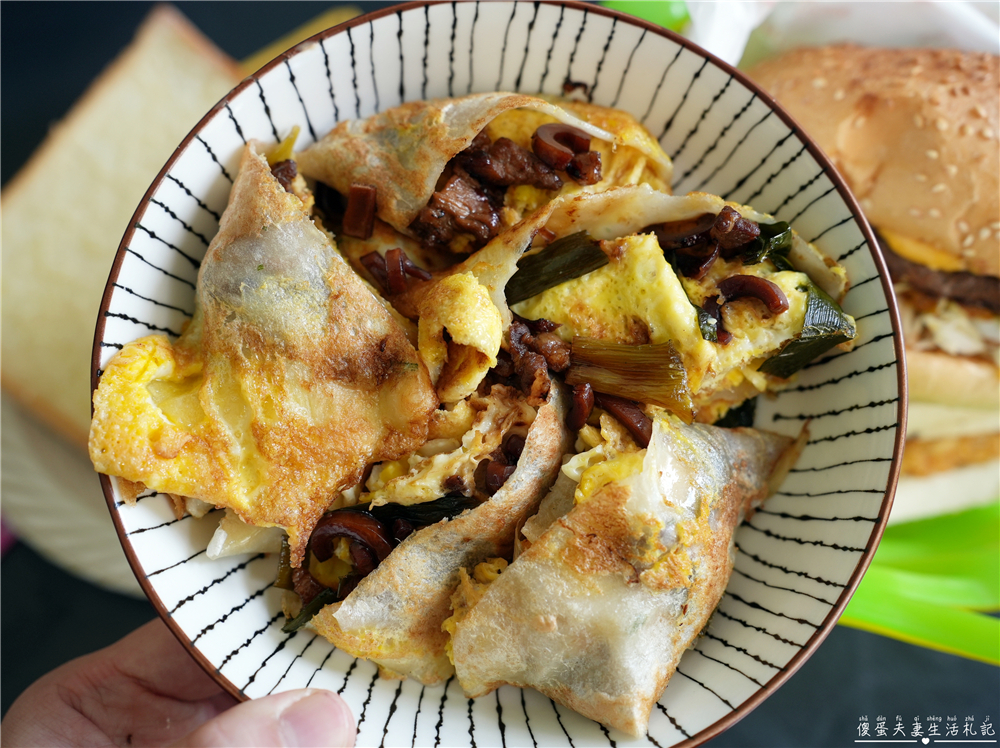 【苗栗市。美食】『春日早午餐』特色創意早餐！客家小炒蛋餅、巧克力薯餅吐司，創意滿點~~ @傻蛋夫妻生活札記