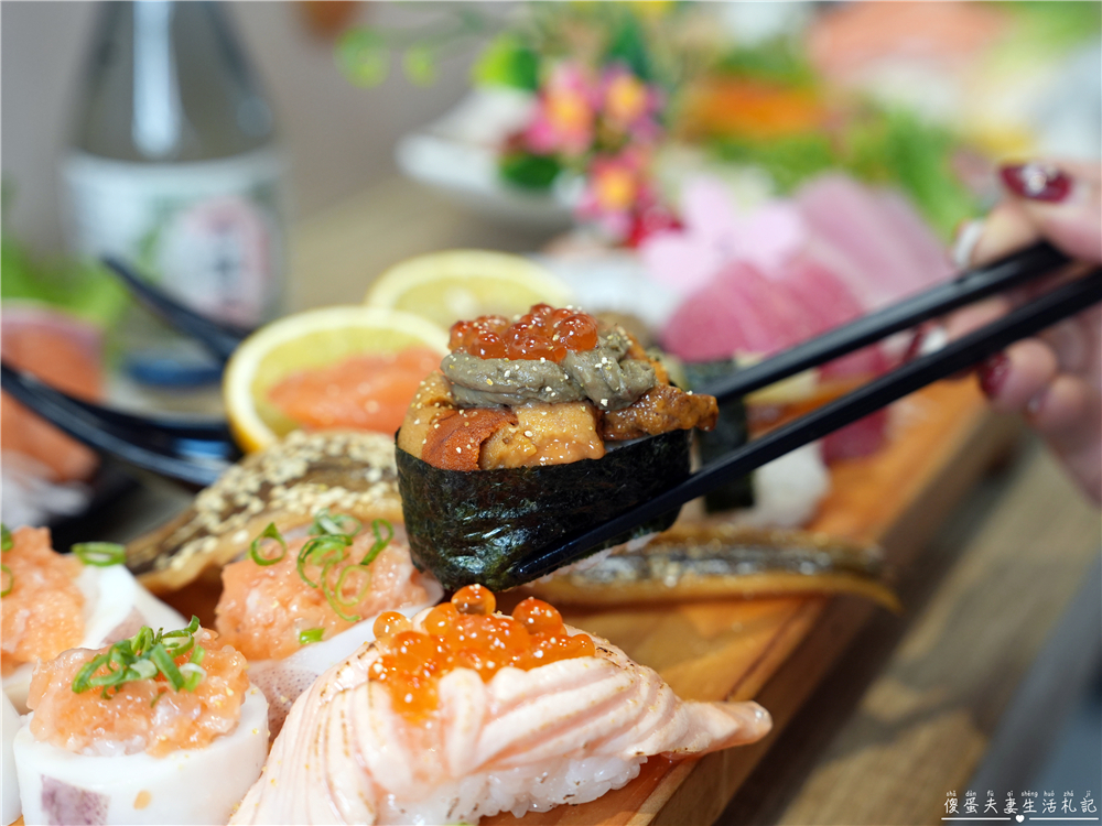 【台中北屯美食】『丸億生魚片壽司』超澎派雄霸套餐！新一點利黃昏市場的日式料理！ @傻蛋夫妻生活札記
