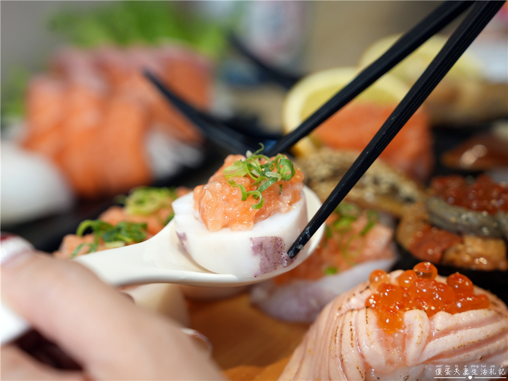 【台中北屯美食】『丸億生魚片壽司』超澎派雄霸套餐！新一點利黃昏市場的日式料理！ @傻蛋夫妻生活札記