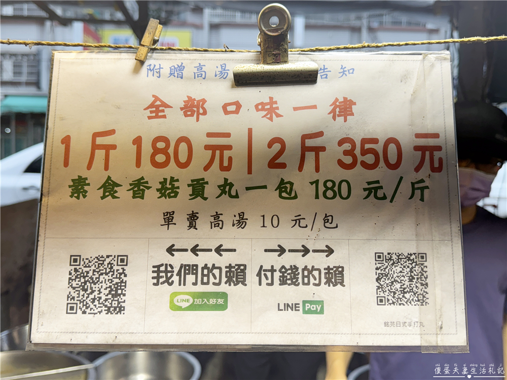 【台中東區美食】『銘芫日式手打丸』口味多又好吃！新光黃昏市場內的手打肉貢丸！ @傻蛋夫妻生活札記