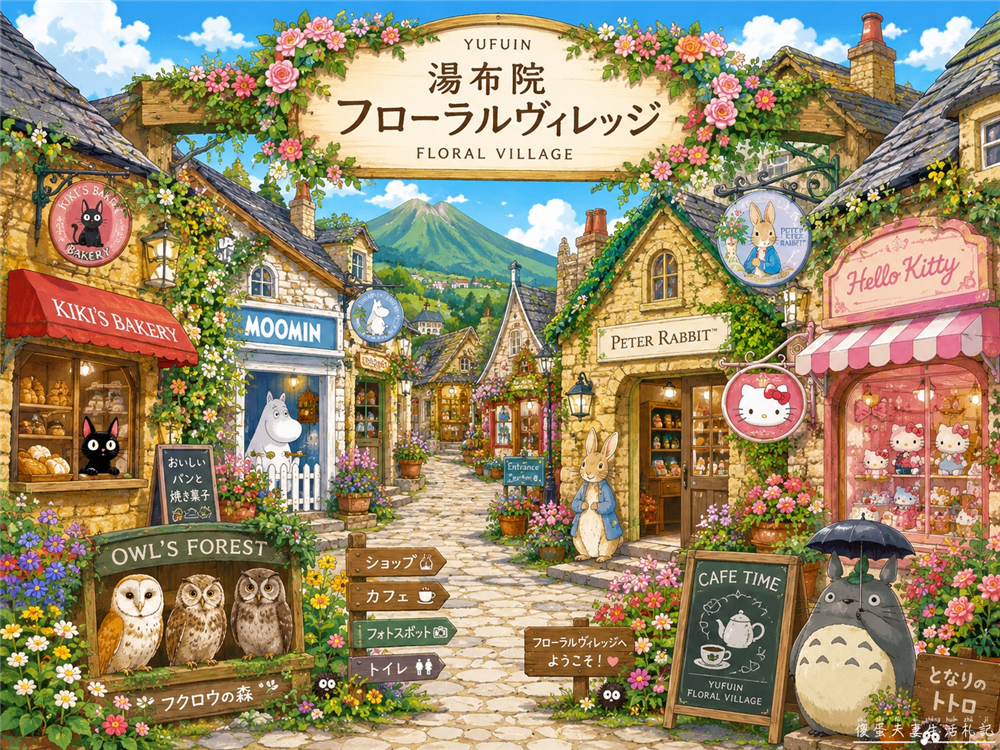 【日本大分景點】『湯布院花卉村 / Yufuin Floral Village』超人氣英式童話村！湯布院最夢幻的拍照打卡景點~~ @傻蛋夫妻生活札記