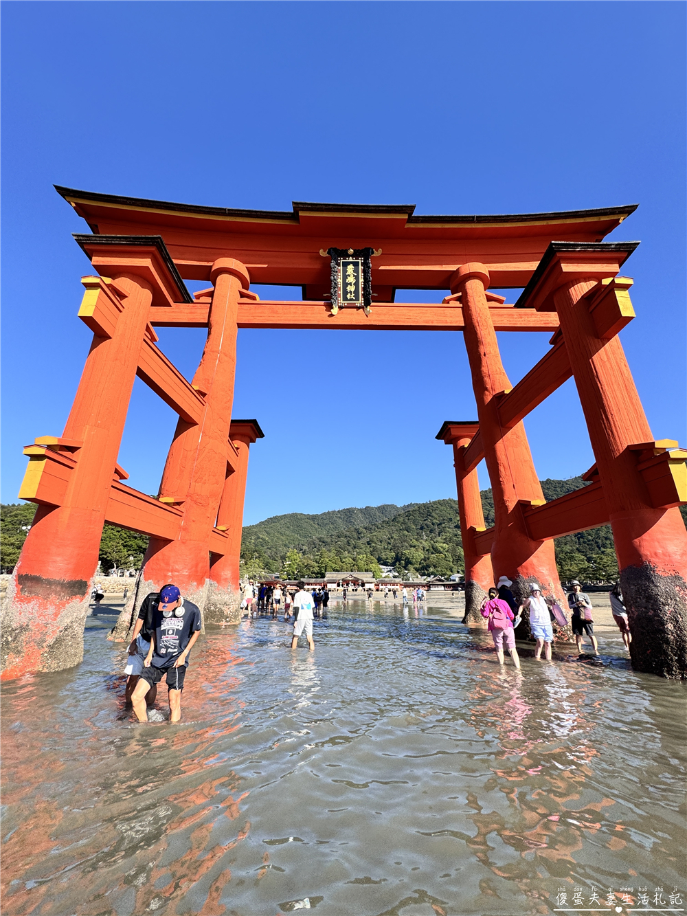 【日本廣島景點】『嚴島神社』日本三景朝聖！搭渡輪登宮島，退潮漫步大鳥居、宮島商店街美食一次收集！ @傻蛋夫妻生活札記
