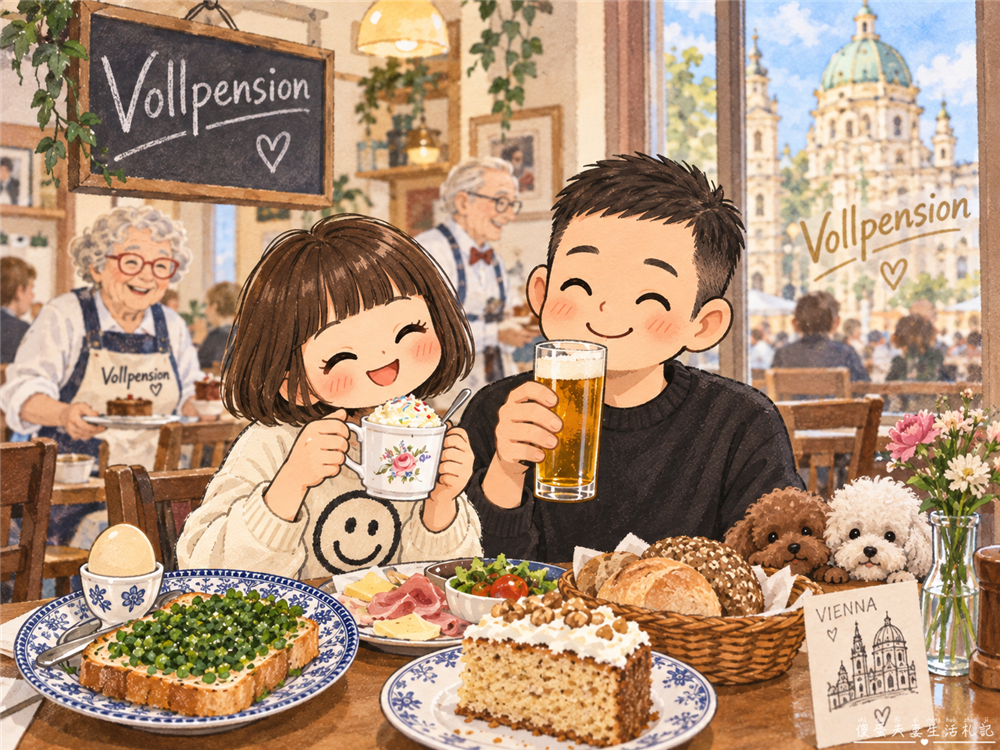 【奧地利維也納美食】『Vollpension』超有溫度的跨世代老奶奶咖啡館！ @傻蛋夫妻生活札記