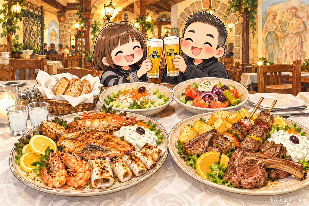 【奧地利薩爾茲堡美食】『Restaurant IRODION』烤肉、海鮮一次滿足！超人氣希臘料理餐廳~~ @傻蛋夫妻生活札記